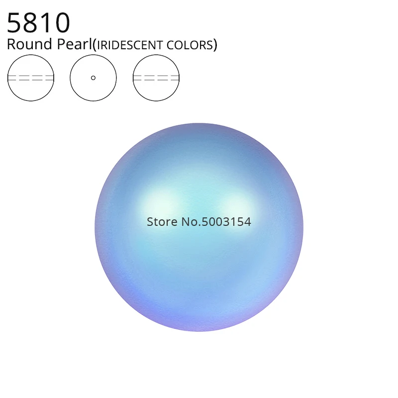 Iridesc. Lt Blue 948 Оригинальные кристаллы от Swarovski 5810 переливающиеся цветные жемчужные бусинки с полным отверстием для изготовления ювелирных изделий шитье бисером вязание своими руками дизайн ногтей - Цвет: Iridesc. Lt Blue 948