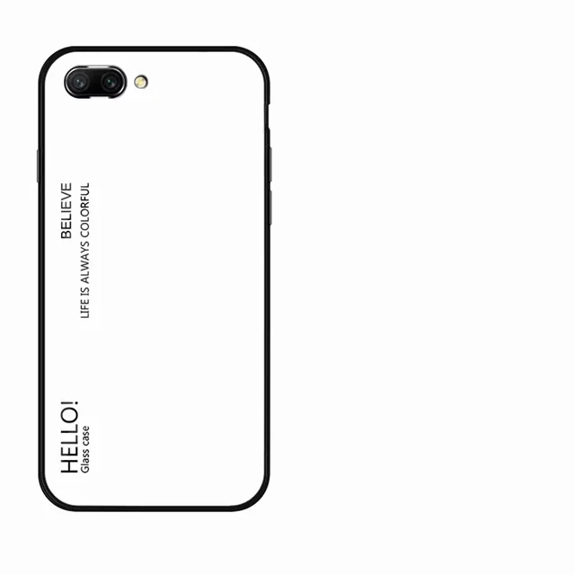 White Градиентный стеклянный чехол для huawei Honor 10 Note 10 8X 8C 8A силиконовый защитный бампер для Honor 10 Lite mate 9 10 20 Pro Чехол - Цвет: White