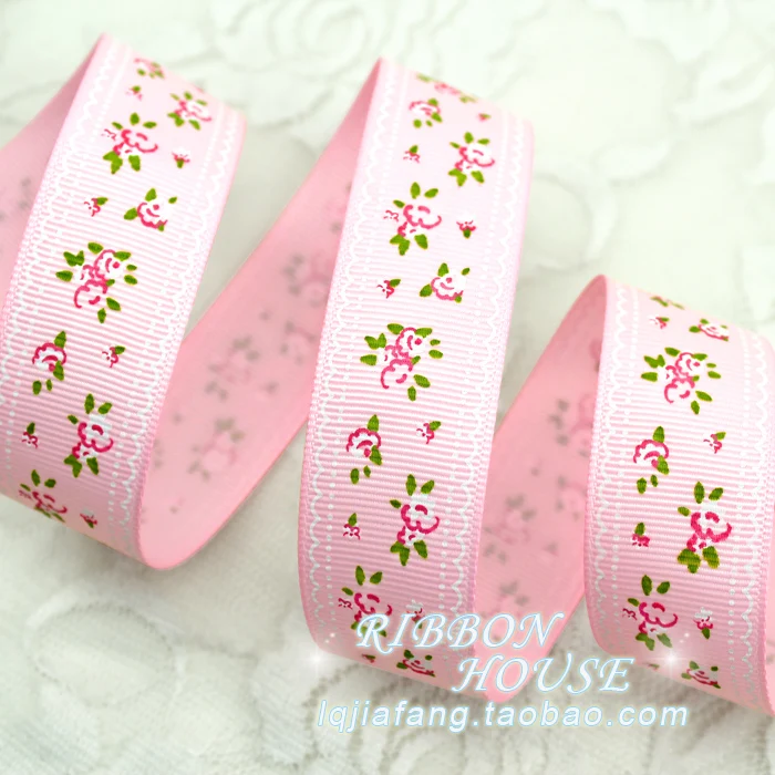 2 метра 1 ''(25 мм) grosgrain ленты печатные милые цветочные серии DIY Свадебная