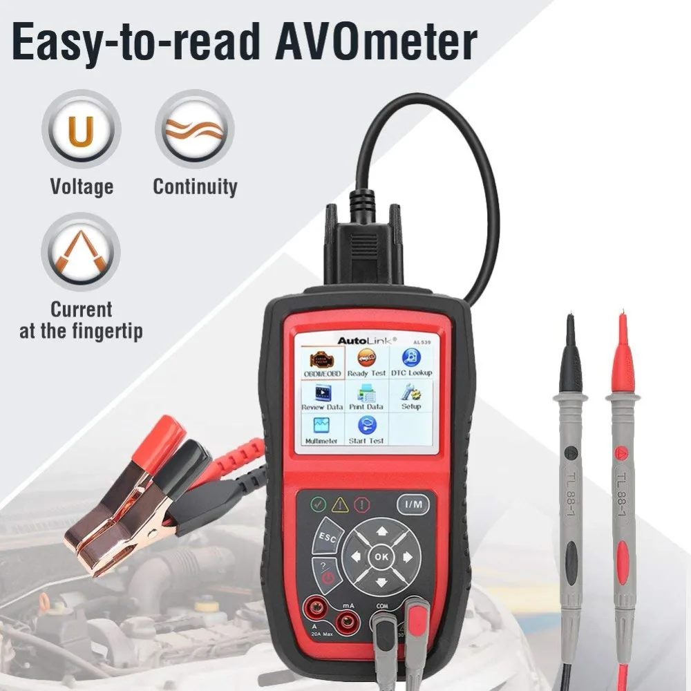 Autel AutoLink AL539B OBDII OBD2 OBD 2 читальный инструмент кодов неисправности и электрические