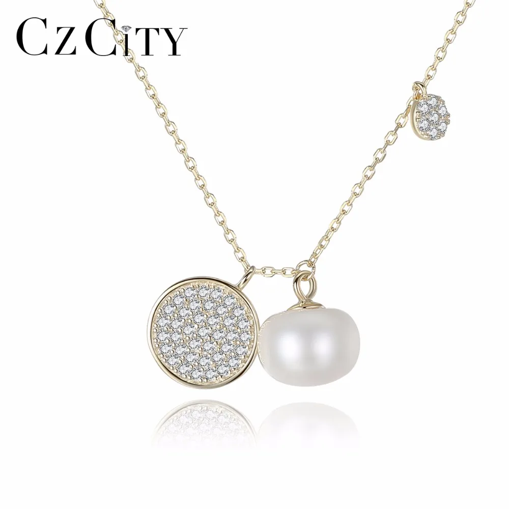 CZCITY 925 Серебряная цепочка Ожерелье Элегантные Модные женские стерлингового