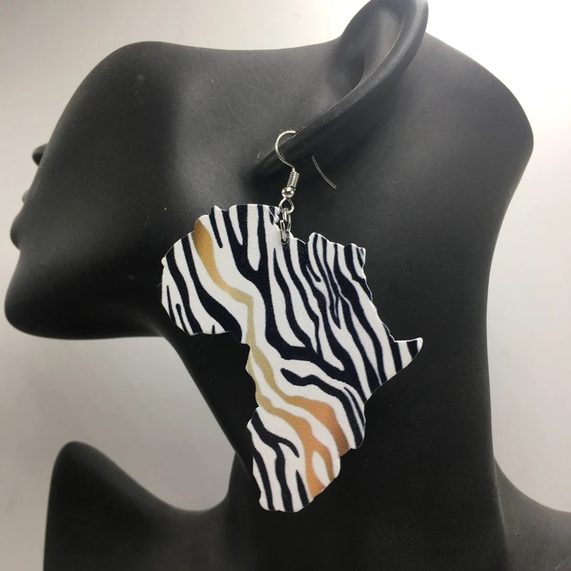 Бесплатная доставка! Деревянные серьги Zebra Africa|Серьги-кольца| |