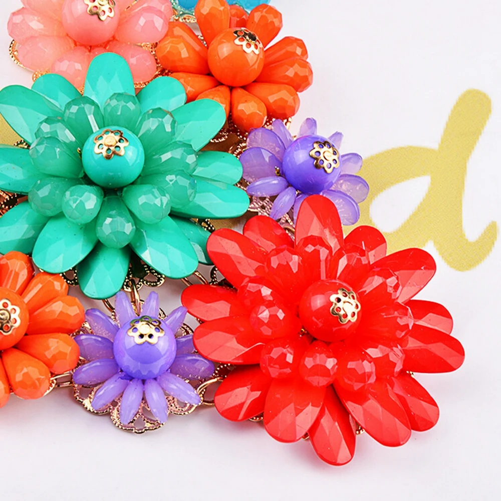 Женское длинное ожерелье DiLiCa акриловое с цветочным принтом 2018 | Украшения и