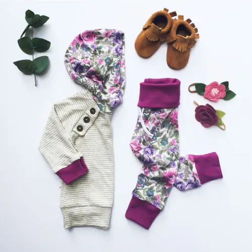 2018 Одежда для новорожденных одежда маленьких девочек Комплект из 2 вещей