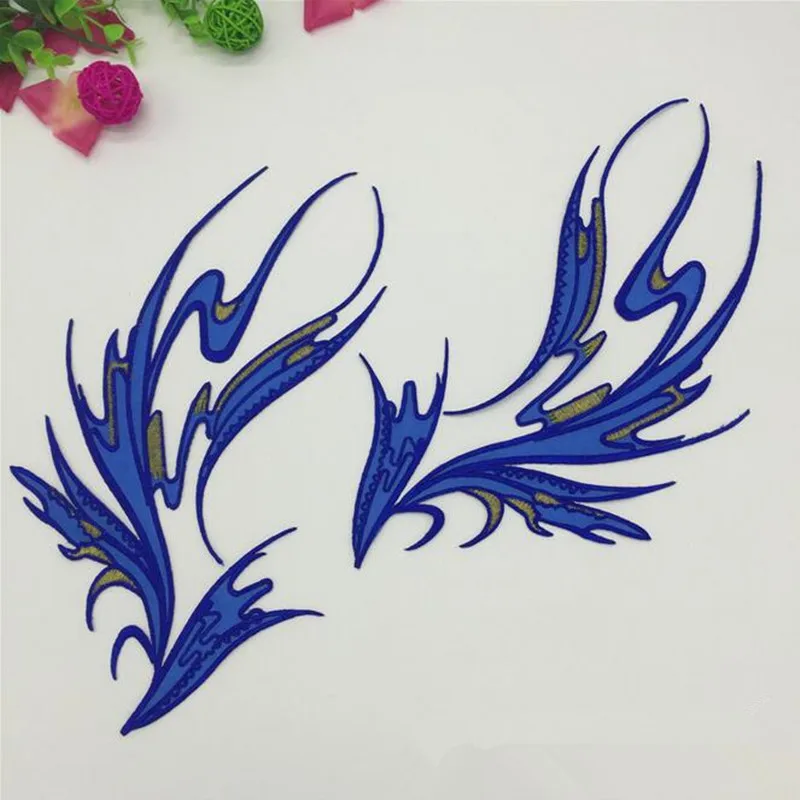 2 шт./лот (1 пара) Большие нашивки с вышитыми крыльями для костюма одежды железные в