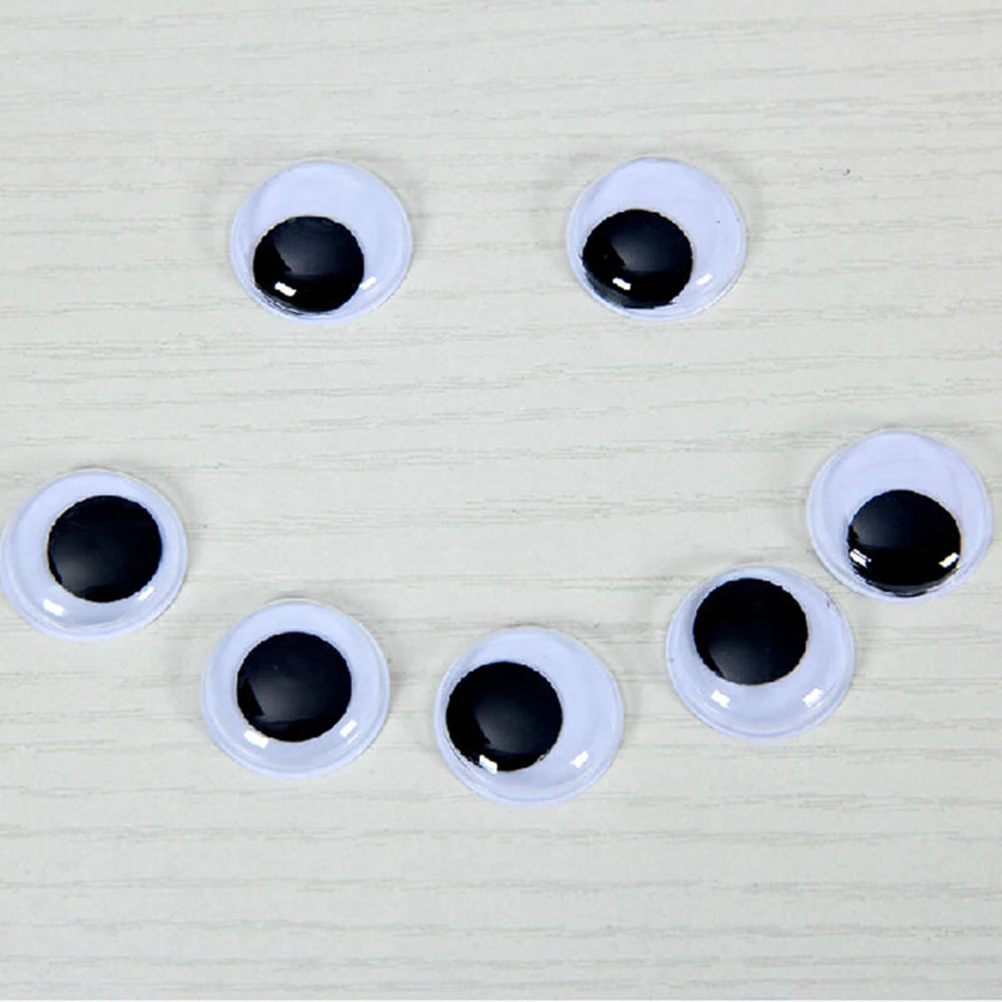 8 мм 12 18 пластиковые Googly Wiggly подвижные черные глаза для творчества Самоклеящиеся