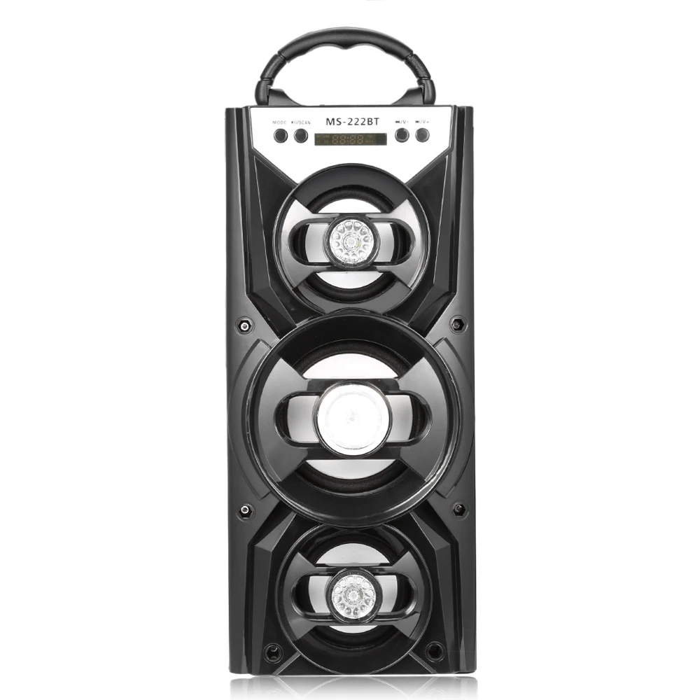 MS-222BT Портативный Bluetooth Динамик FM радио AUX светодиодный Подсветка USB слот карты