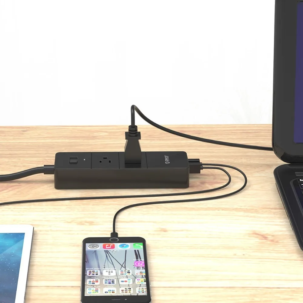 Orico Оригинальная Черная IPC 2A4U US лента питания с 1 5 силовой линией 20 Вт 2 выхода 4 usb