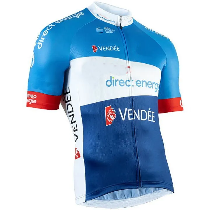 2019 прямые ENERGIE Pro Team Blue Для мужчин только Велоспорт Джерси короткий рукав