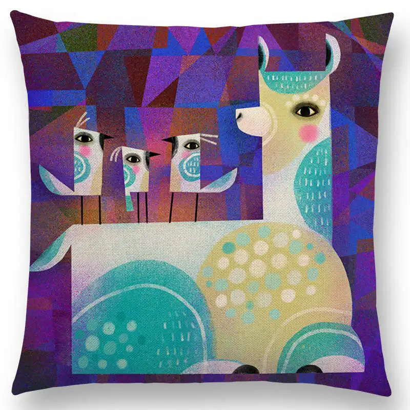 Горячая Распродажа абстрактная фантазия животных живопись Альпака Лев тук лиса