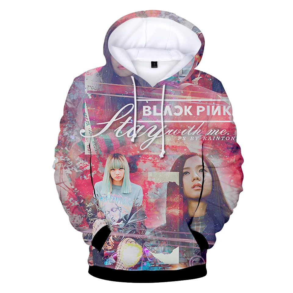 VAGROVSY Kpop Черный Розовый BOOMBAYHA 3D Толстовка для женщин и мужчин Модная популярная с длинным рукавом Harajuku Хип Хоп унисекс Hooides