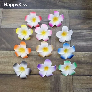HappyKiss, 100 шт., Плюмерия, гавайская пена, французский Искусственный цветок для украшения свадебной вечеринки, 4 см, искусственные цветы
