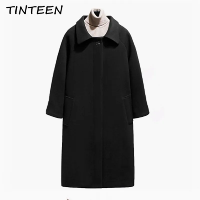 TINTEEN зимняя женская куртка пальто Женский 2019 Длинные теплые шерстяные ветровки