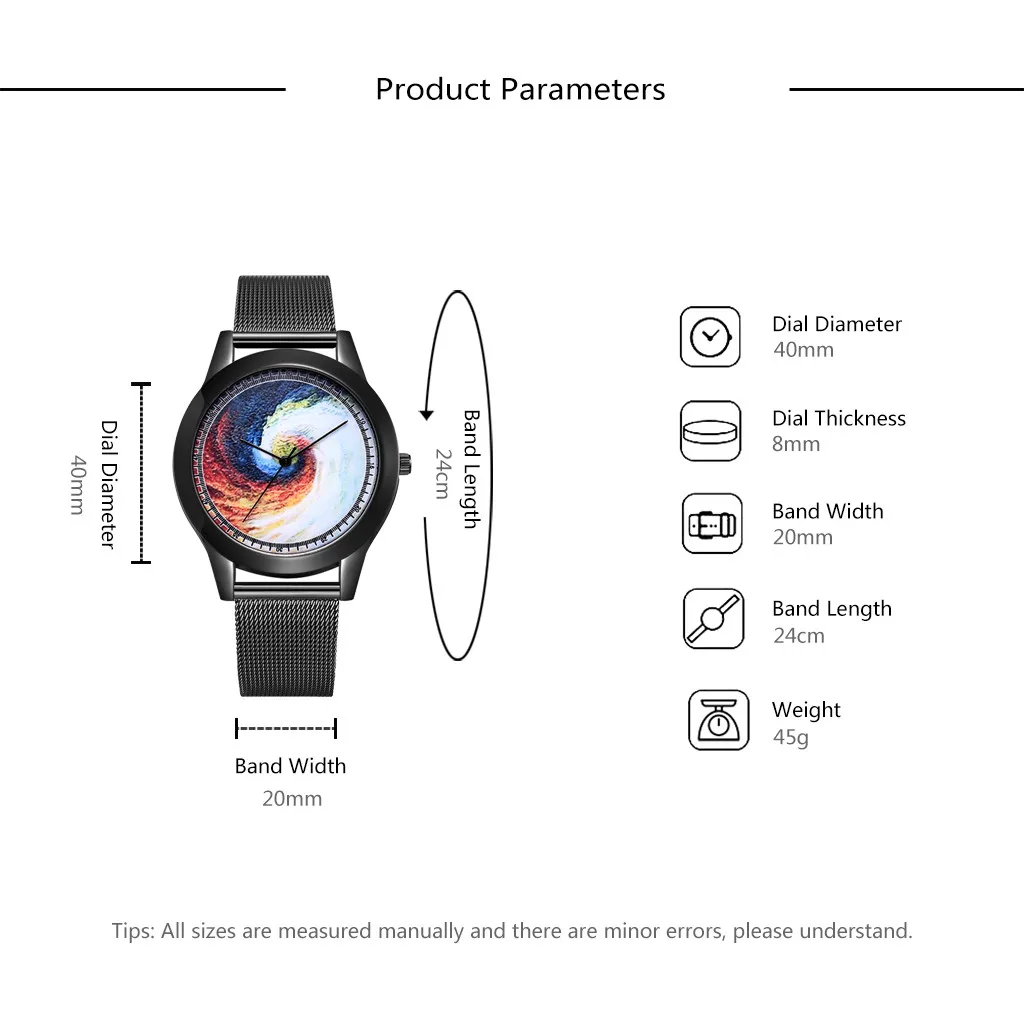 Часы женские модные красочные с черным отверстием кварцевые #50 | Наручные часы