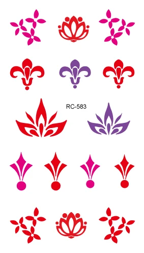 RC-583 Rocooart наклейка Bindi лицо Драгоценности Татуировка лоб временная татуировка наклейка актриса макияж Tatuaje фестиваль тату вечерние татуировки - Цвет: RC-583