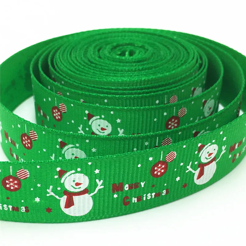 Рождественские (10 ярдов/партия) 5/8 &quot(15 мм) Печать Белый снеговик Grosgrain ленты