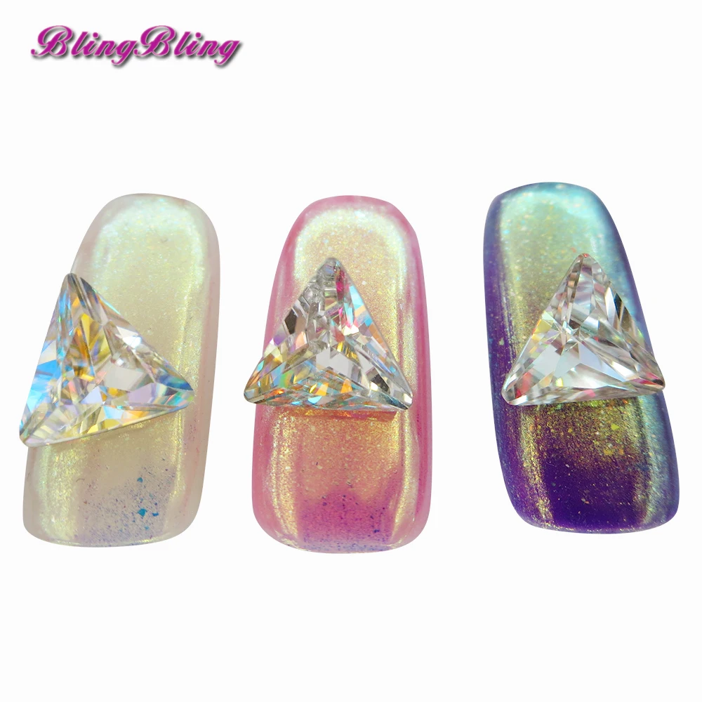 5 шт. Кристалл Треугольники горный хрусталь для Nail Art AB Цвет Диаманд ногтей