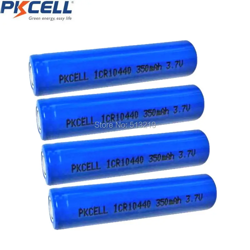 4 x плоский верх без защиты 3 7 V 350mAh литиевая батарея ICR10440 10440 Liion перезаряжаемые