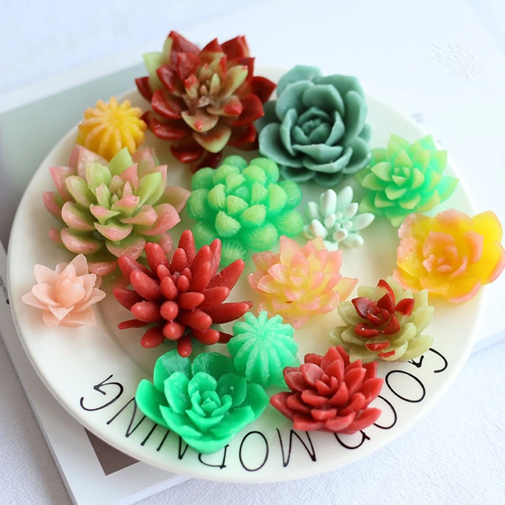 Succulent Cake Mold 3D Silicone Cactus Candles Handmade Molds Diy Plants Silicon Fondant For Cupcake Decoration No.8 S | Дом и сад