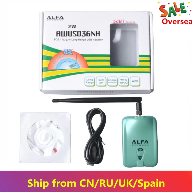 KuWFi Alfa USB Wifi адаптер awus036нh Ralink3070L Wifi приемник 2000 МВт 150 Мбит/с Беспроводная USB Wifi сетевая карта для ПК/ноутбука