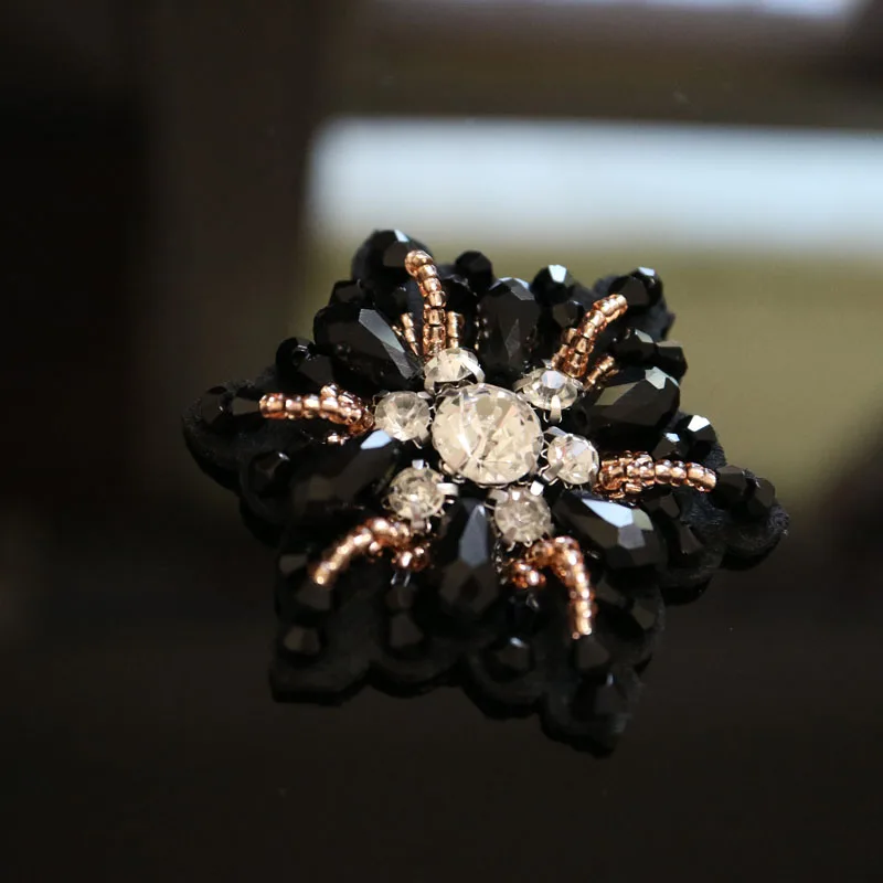 1pc handmade sequin round flower patches for clothing DIY rhinestone beaded Sew on patch embroidery applique parche ropa | Дом и сад