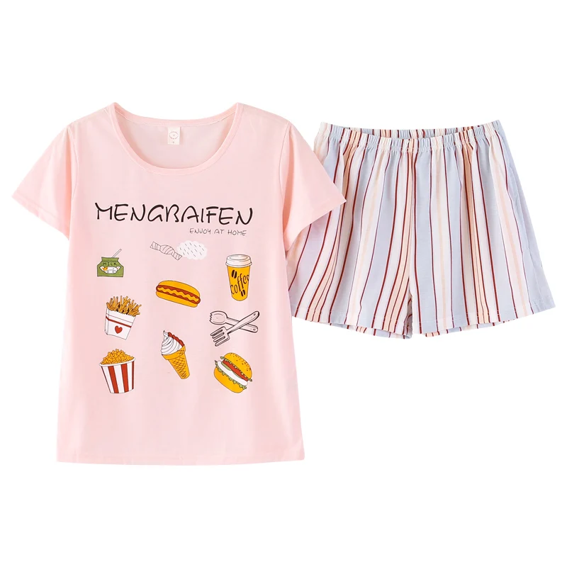 Новые женские пижамные комплекты летние тонкие пижамы с коротким рукавом и