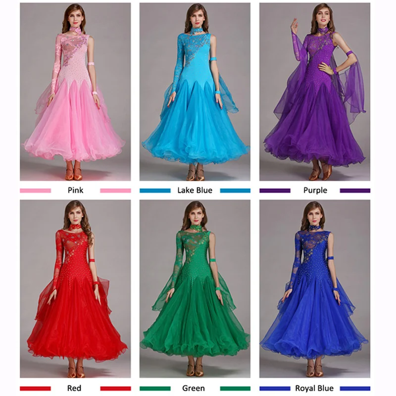 Платье для танца красное платье со стразами|dress standard|standard ballroomballroom dancing competitions |