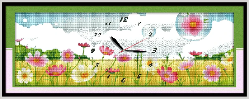 

Набор для вышивки крестиком Spring is in the air, комплект для вышивки крестиком 14 карат, 11 карат, печать на холсте, настенные часы, вышивка «сделай сам», ручная работа