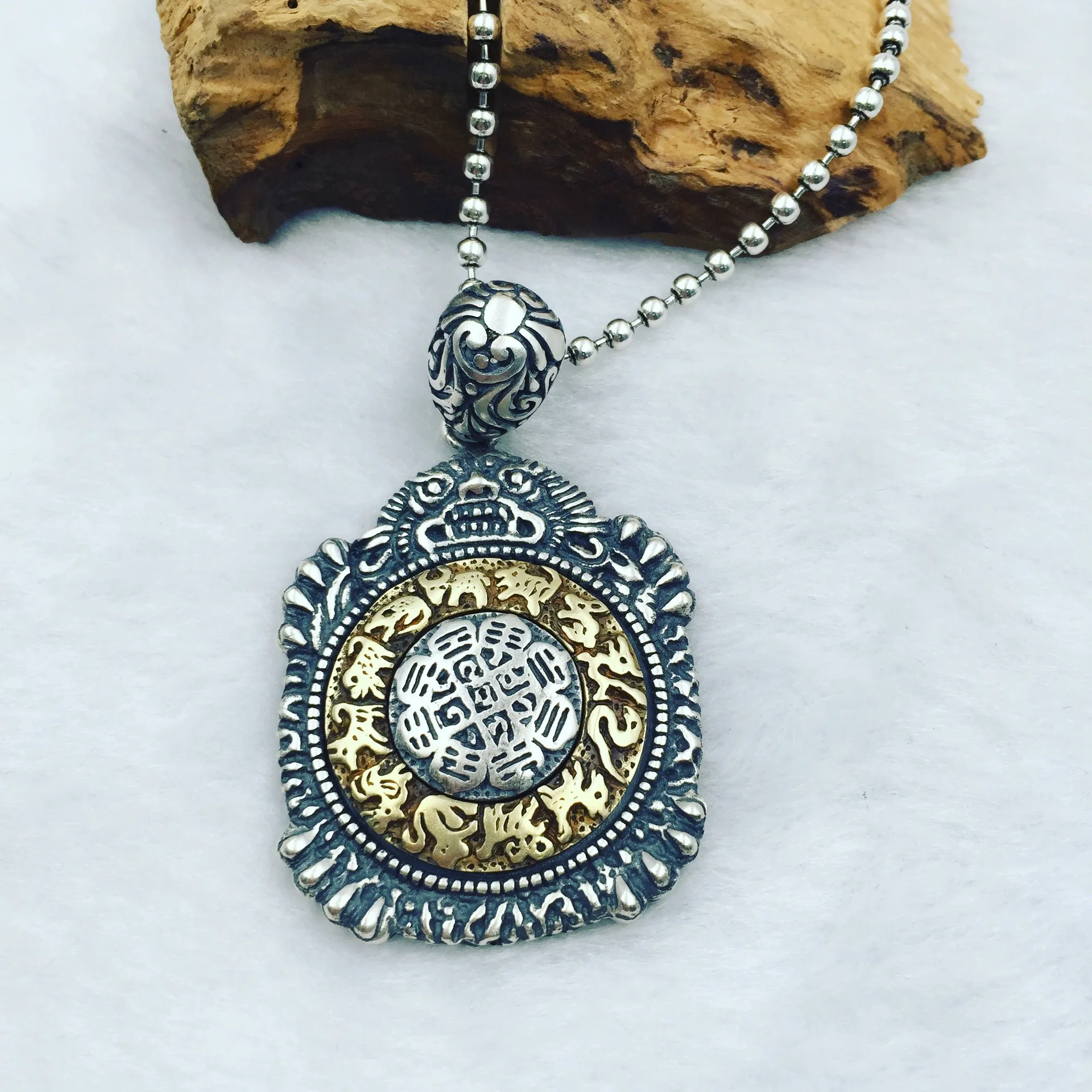 2017 новый серебряный подвесной кулон цзюгун сплетенный может вращаться arge|silver