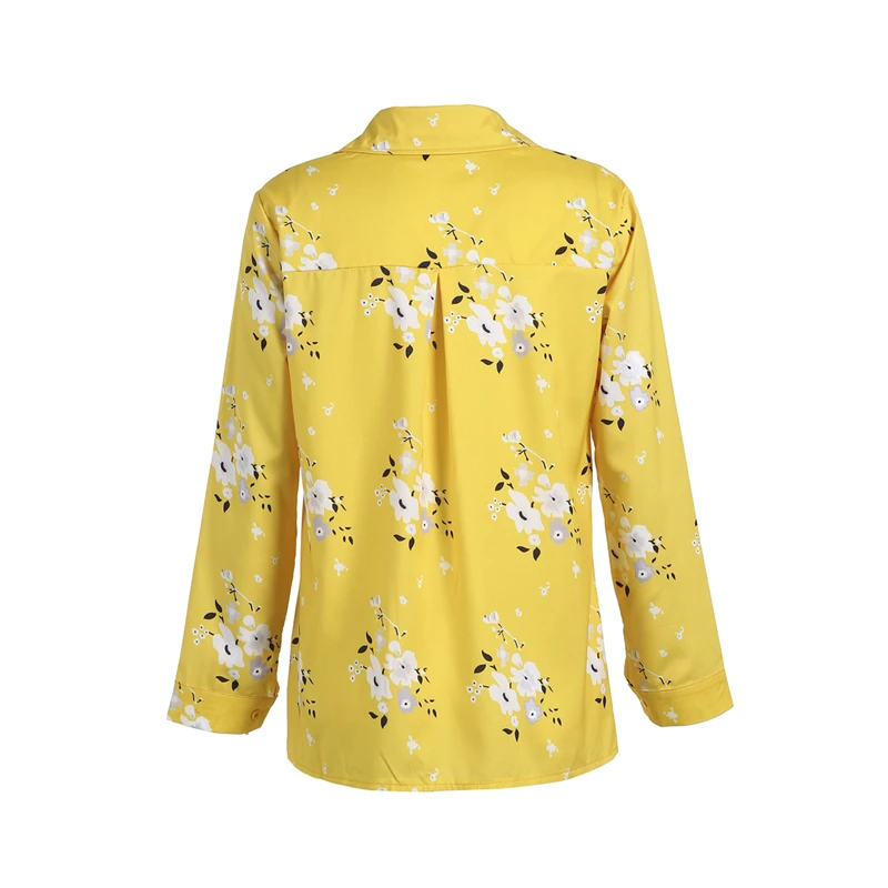 

New Women Floral Blouses Shirts Vintage Long Sleeve Slim Fit Loose Top Blouse Women OL Elegant Blouse Autumn Clothes Blusas 2019