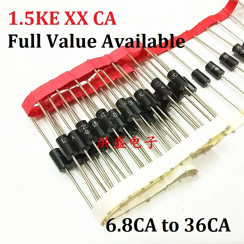 20 шт Телевизоры диода 1.5KE6CA8/7CA5/8CA2/9CA1/10CA/12CA/15CA/16CA/18CA/20CA/22CA/24CA/27CA/30CA/33CA/36CA 1.5KE6.8CA/9.1CA/8.2CA