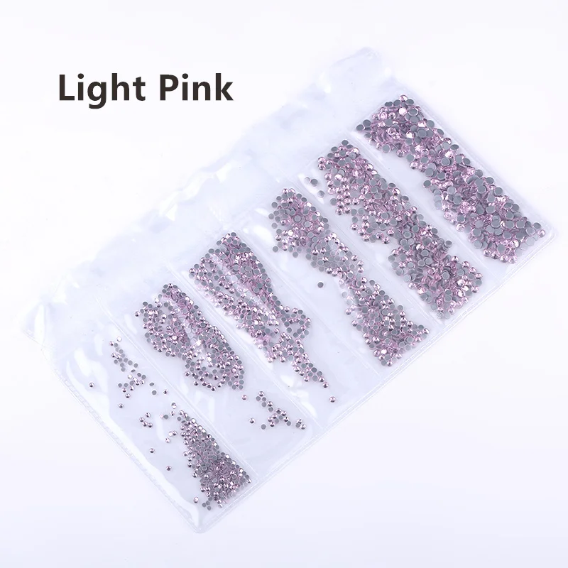 Light Pink Ss3-ss30, смешанный размер, стразы, кристалл AB, 1700 шт./лот, горячая фиксация, стразы, для рукоделия, сумки, одежды, обуви, нейл-арта - Цвет: Light Pink