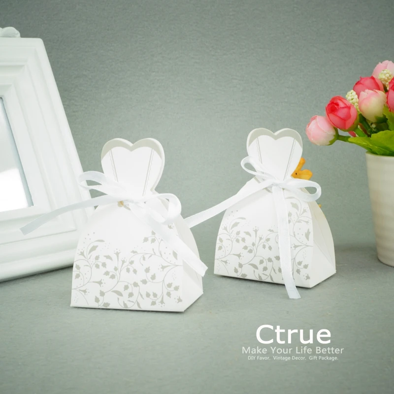 

100pcs Bride and Groom Wedding Favor Boxes Gift box Candy box decoracao festa wedding souvenirs