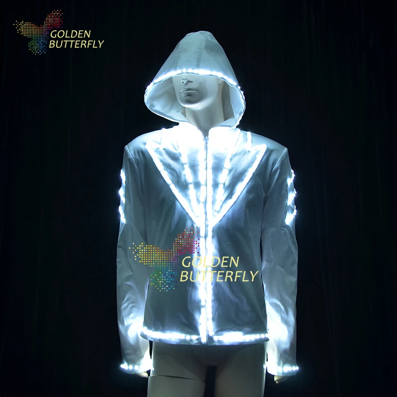 Светящиеся костюмы SW2812/2813/5050 LED с капюшоном светящаяся куртка светящиеся Мужская