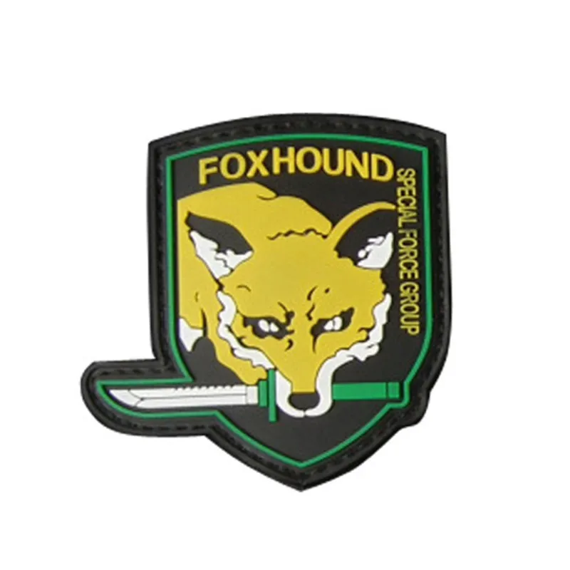 as picture2 Металлическая Экипировка, твердая эмблема Foxhound, нашивка, форма, ПВХ нашивка, нашивка Militaria Fox Hound, специальная группа, нашивки - Цвет: as picture2