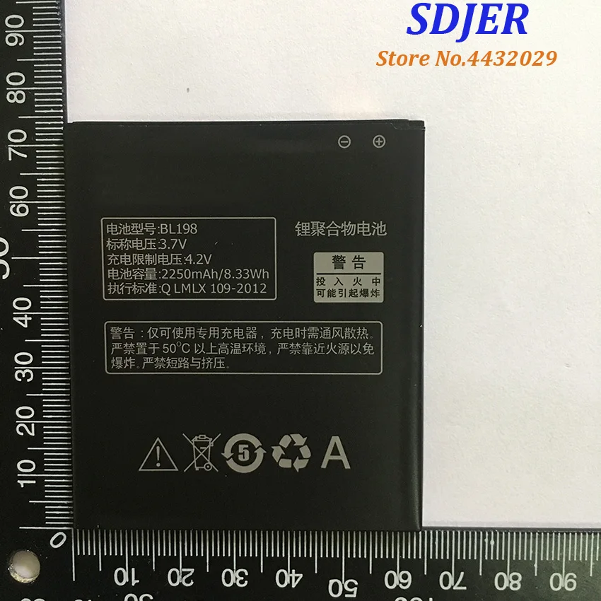 100% Оригинальный аккумулятор BL198 (2250 мАч) для Lenovo A850 A830 K860 S880 S880I S890 A860E A678T fmobile phones |