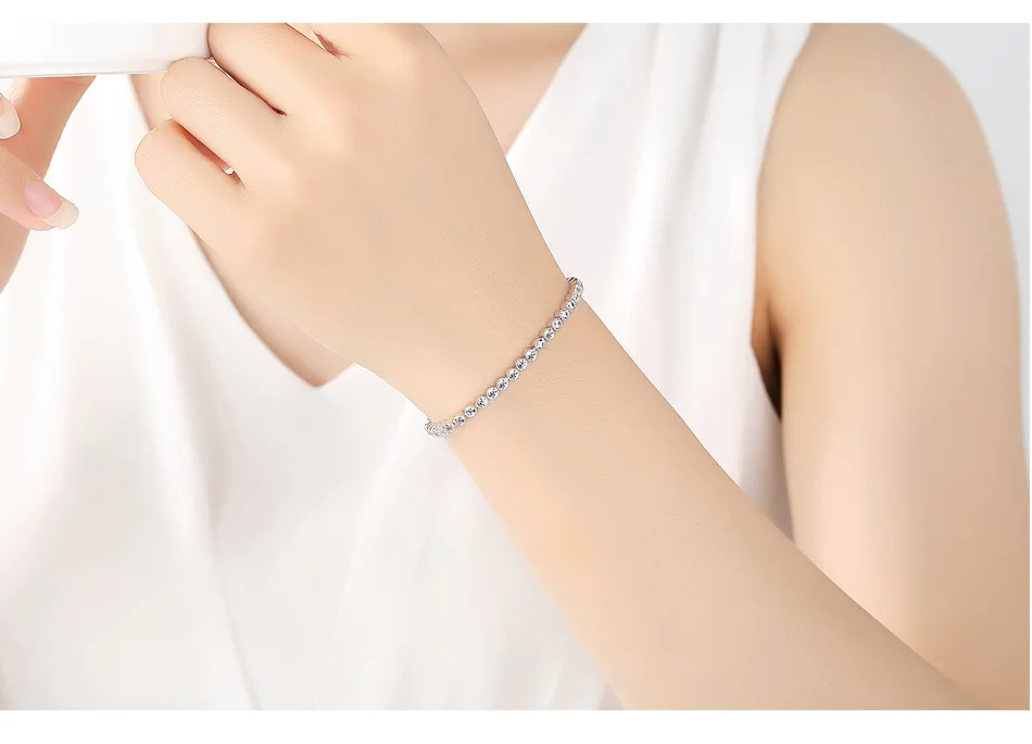 CJZBGJJE00138S925 Sterling Silver Bracelet with AAA Zircon Korean Exquisite Women's Jewelry | Украшения и аксессуары