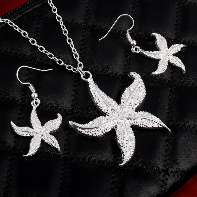 Ювелирный Комплект из колье и серёг с подвеской в виде морской звезды|colorful jewelry