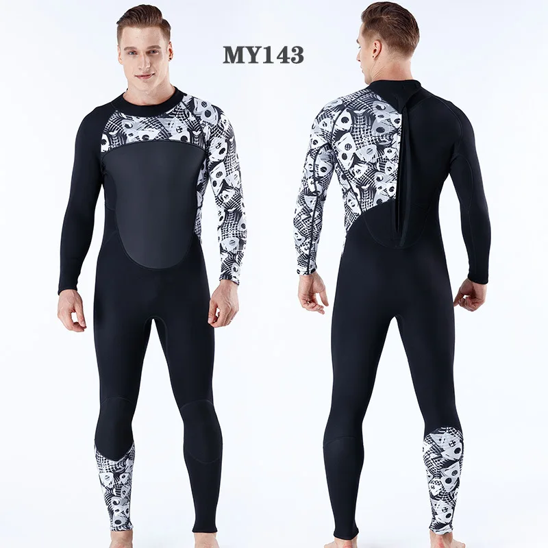 

3mm Neoprene Male Female Printing Siamese Wetsuit Surf Scuba Diving Equipment Size S-XXL