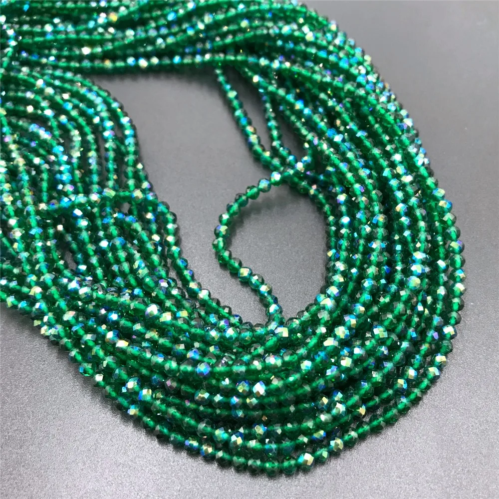 Натуральный 2 мм AB изумруды микро граненые бусины для изготовления ювелирных