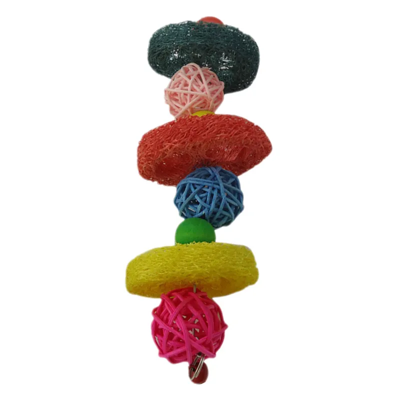 Красочный Попугай Loofah Sepak Takraw попугай для домашних животных стеллаж укусов и