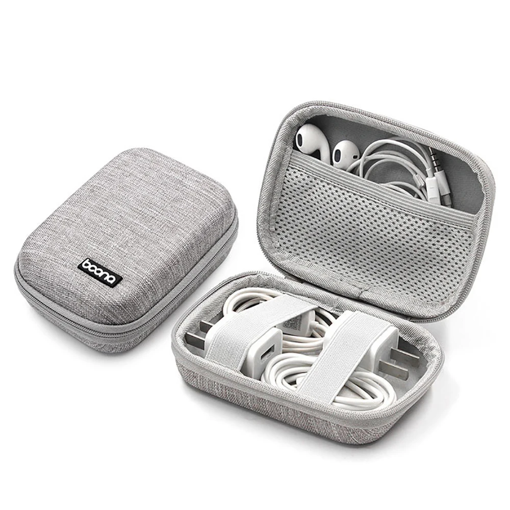 EVA Жесткий мини чехол на молнии для наушников портативный футляр кожаная сумка