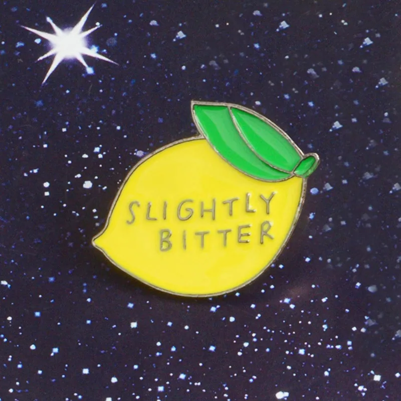 Немного горький лимон булавки броши значки твердая эмаль шпильки модный