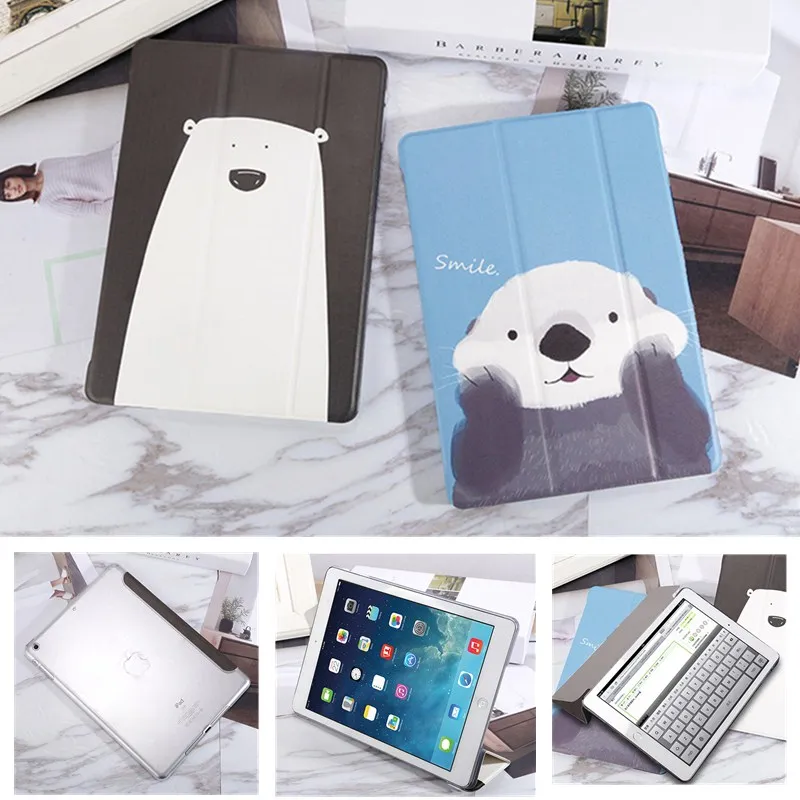 Новый мультяшный чехол для планшета с морской выдрой iPad Air 2 1 9 7 2017 2018 3 складной