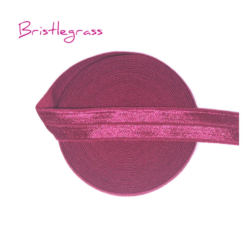 BRISTLEGRASS 100 ярд за рулоном 5/" 15 мм твердые блестящие складывающиеся эластичные враг спандекс атласная лента для волос повязка на голову кружево отделка Шитье - Цвет: Beauty