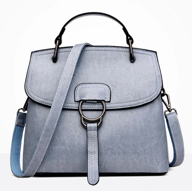 light blue Rodful коричневая черная Курьерская сумка через плечо женские сумки из натуральной кожи винтажные Светло-Голубые Сумки - Цвет: light blue