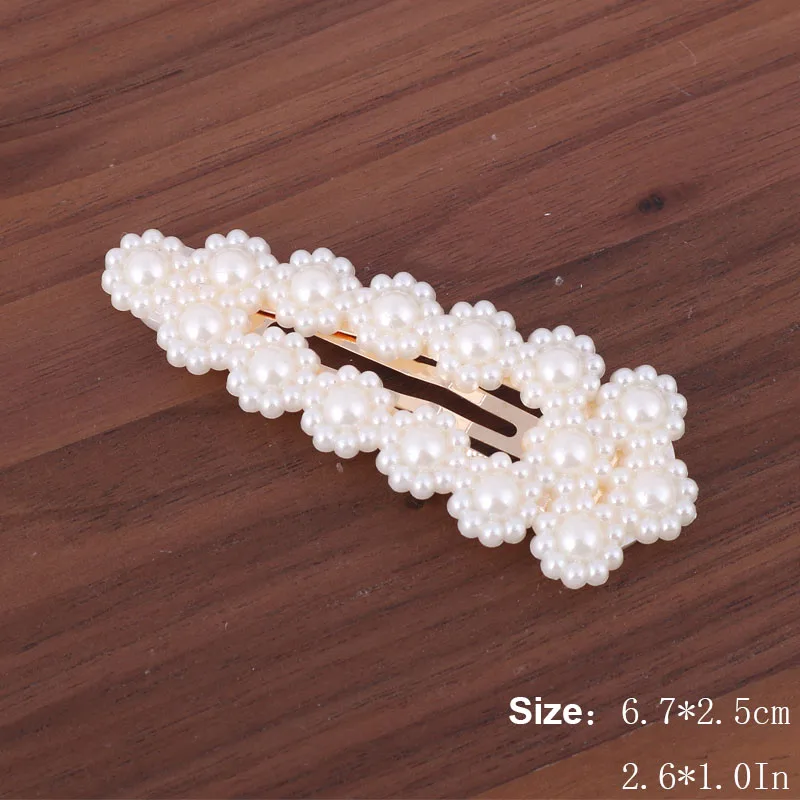 Gold LEADERBEADS, Корейская акриловая заколка с жемчугом, женские элегантные Геометрические золотистые шпильки для волос, аксессуары для укладки волос для девушек - Окраска металла: Gold