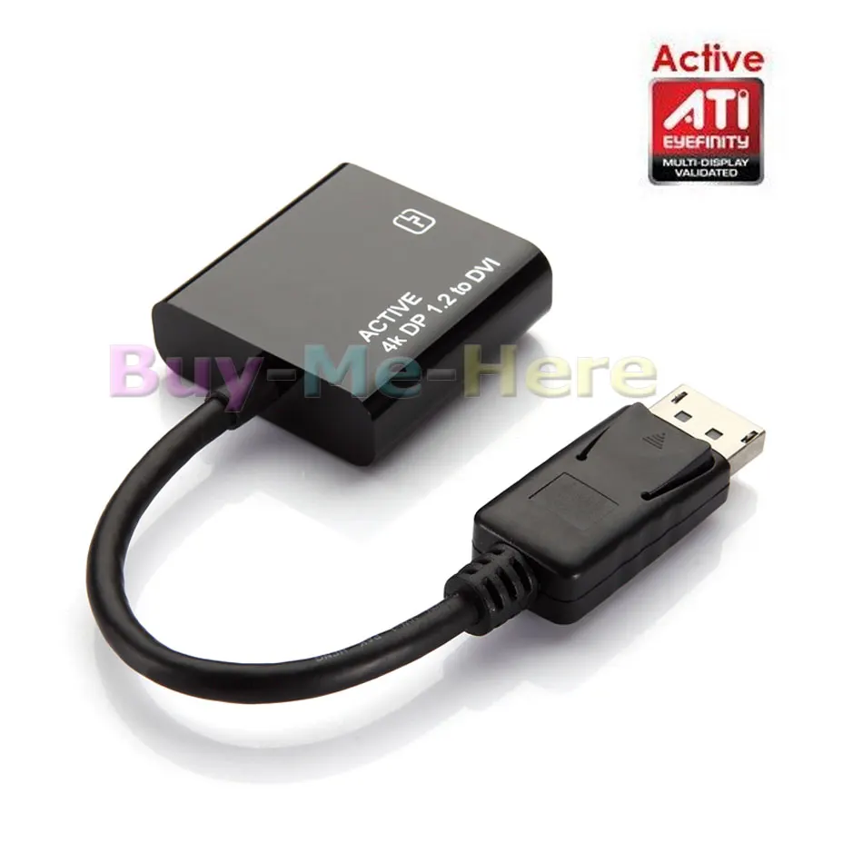 Новинка 2021 г. Active ATI Eyefinity 4K DisplayPort DP штекер-DVI гнездо адаптер для видео и аудио HDTV