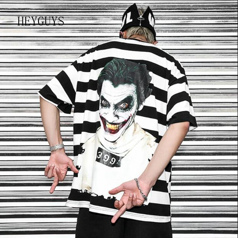 Летняя Хлопковая полосатая футболка NAGRI 18ss топы клоуна в стиле хип хоп футболки