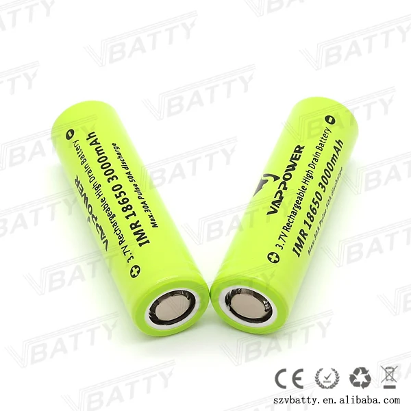 Vappower IMR 18650 3000 мАч 30A 3 7 В перезаряжаемый литий ионный аккумулятор с высоким